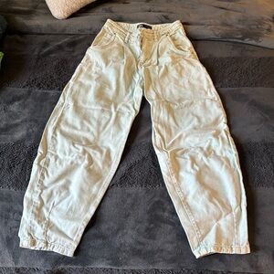 Zara light blue denim balloon jeans